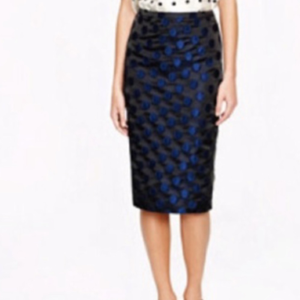 J.Crew No. 2 pencil skirt in dot brocade size 4